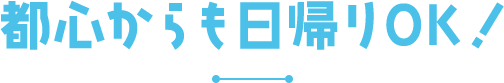 都心からも日帰りOK！